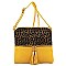 Leopard Print Front Pocket Tassel Accent Cross Body MH-BS2309G