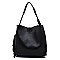 2 in 1 Tassel Accent Braided Strap Hobo