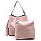 2 in 1 Tassel Accent Braided Strap Hobo