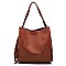 2 in 1 Tassel Accent Braided Strap Hobo