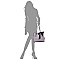 3-Compartment Polka Dot Scarf Accent Tote
