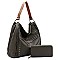 Fashion Zipper Studded 2-in-1 Shoulder Bag