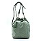 2-in-1 Woven Bucket Shoulder Bag Hobo