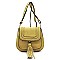 Tassel Accent Braided Cross Body Saddle Bag MH-CTEA0004