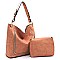 Fashion Whipstitch Chain 2-in-1 Shoulder Bag Hobo
