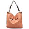 Fashion Whipstitch Chain 2-in-1 Shoulder Bag Hobo