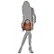Ostrich Croc Patchwork Stipe 2-in-1 Satchel