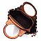Ostrich Croc Patchwork Stipe 2-in-1 Satchel