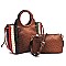 Ostrich Croc Patchwork Stipe 2-in-1 Satchel