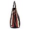 Ostrich Croc Patchwork Stipe 2-in-1 Satchel