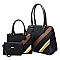 3-in-1 Geometric Stripe Satchel