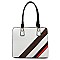 3-in-1 Geometric Stripe Satchel