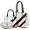 3-in-1 Geometric Stripe Satchel