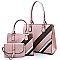 3-in-1 Geometric Stripe Satchel
