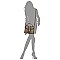 Buckle Flap Ostrich Croc Print Satchel