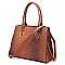 Top Handle Ostrich Croc Satchel