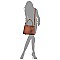 Top Handle Ostrich Croc Satchel