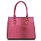 Top Handle Ostrich Croc Satchel
