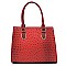 Top Handle Ostrich Croc Satchel