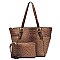 2-in-1 Ostrich Croc Shopper Set