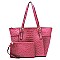 2-in-1 Ostrich Croc Shopper Set