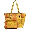 2-in-1 Ostrich Croc Shopper Set
