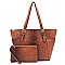 2-in-1 Ostrich Croc Shopper Set
