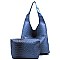 2-in-1 Shoulder Bag Ostrich Croc Hobo
