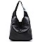 2-in-1 Shoulder Bag Ostrich Croc Hobo