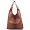 2-in-1 Shoulder Bag Ostrich Croc Hobo