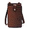 Ostrich Croc Crossbody Bag Cell Phone Purse