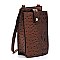 Ostrich Croc Crossbody Bag Cell Phone Purse