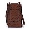 Ostrich Croc Crossbody Bag Cell Phone Purse