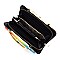 Pack of 6 Top Handle Multi Graffiti Print Round Crossbody Bag Clutch Wallet