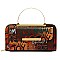 Pack of 6 Top Handle Multi Graffiti Print Round Crossbody Bag Clutch Wallet