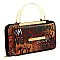 Pack of 6 Top Handle Multi Graffiti Print Round Crossbody Bag Clutch Wallet