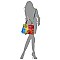 3-in-1 Stylish Multi Graffiti Queen Bee Stripe Top Handle Satchel