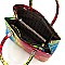 3-in-1 Stylish Multi Graffiti Queen Bee Stripe Top Handle Satchel