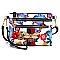 Stylish Queen Bee Stripe Clutch Crossbody Bag Wristlet