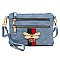 Stylish Queen Bee Stripe Clutch Crossbody Bag Wristlet