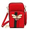 Trendy Queen Bee Stripe Crossbody Bag Cell Phone Purse
