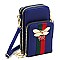 Trendy Queen Bee Stripe Crossbody Bag Cell Phone Purse