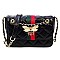Queen Bee Stripe Quilted Crossbody Bag