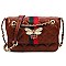 Queen Bee Stripe Quilted Crossbody Bag