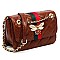 Queen Bee Stripe Quilted Crossbody Bag