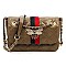 Queen Bee Stripe Quilted Crossbody Bag