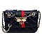 Queen Bee Stripe Quilted Crossbody Bag