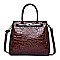 PATENT CROCODILE CLASSIC PADLOCK SATCHEL