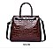 PATENT CROCODILE CLASSIC PADLOCK SATCHEL