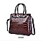 PATENT CROCODILE CLASSIC PADLOCK SATCHEL